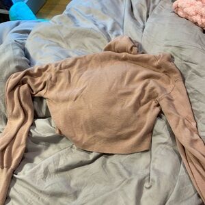 Blush turtle neck cropped sweater